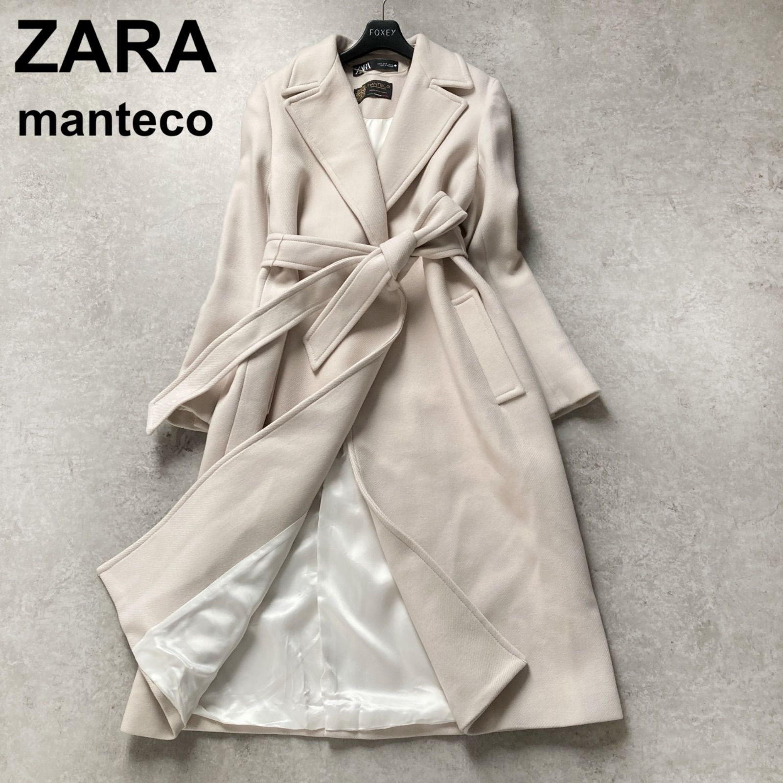 美品 ZARA ザラ MANTECO マンテコ ベルテッドコート ガウンコート 