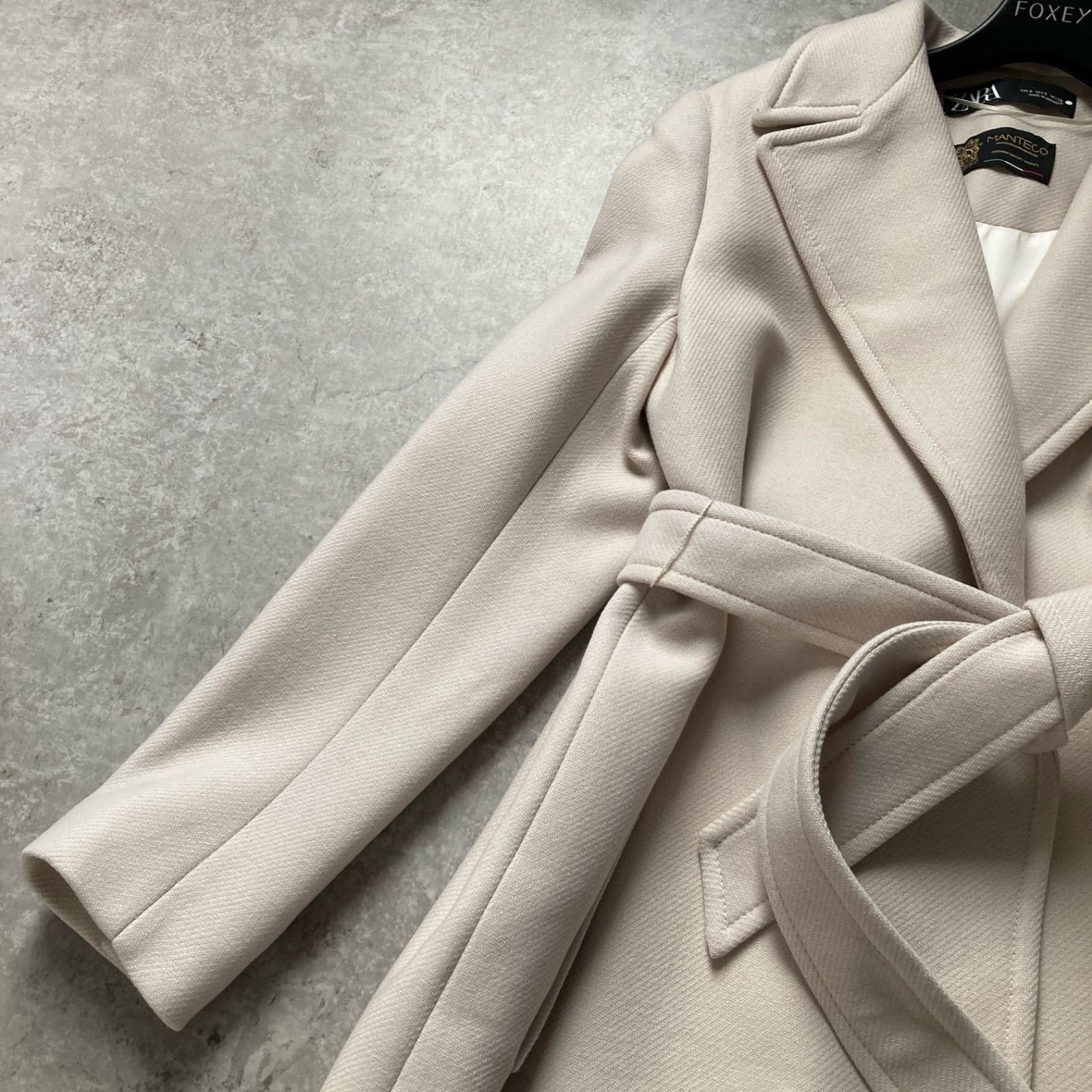 ルック正規取扱店 ZARA MANTECO ザラ マンテコ ベルト ウールコート
