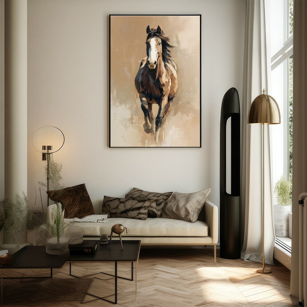 A1サイズ（約59x84cm）】【lm-poster-7265】【フレーム付き】馬 ホース