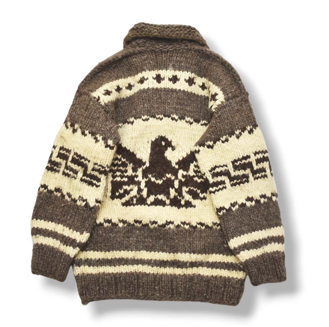 90s ヴィンテージ カナダ製 ピュア ヴァージン ウール カウチン ニット