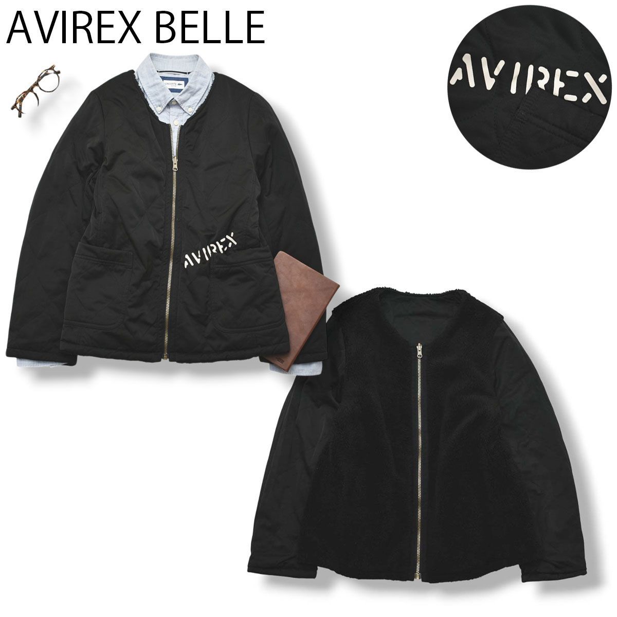 美品】 アヴィレックス ベル AVIREX BELLE 中綿 キルティング x 
