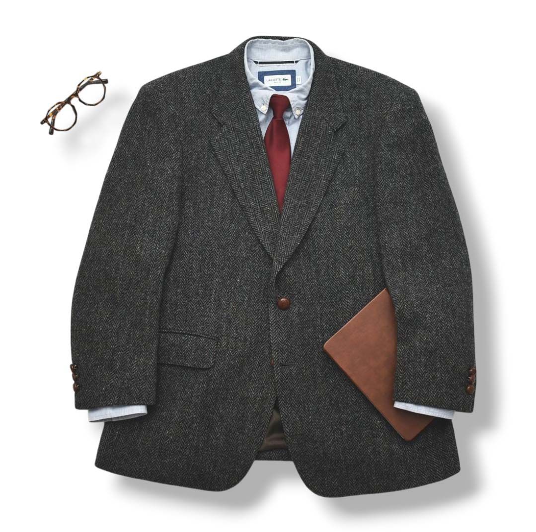 90s スタンリーブラッカー x ハリスツイード シングル テーラード