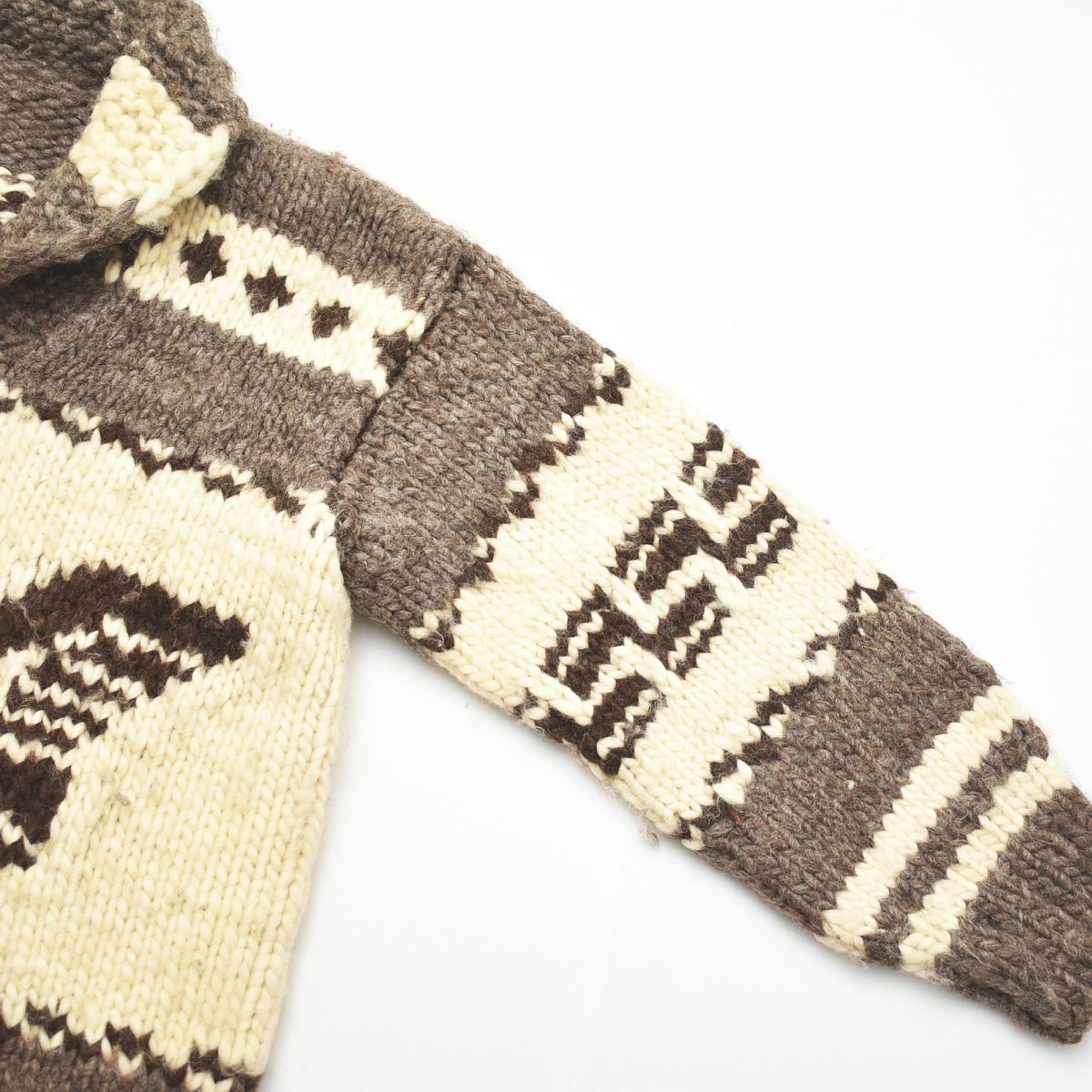 90s ヴィンテージ カナダ製 ピュア ヴァージン ウール カウチン ニット