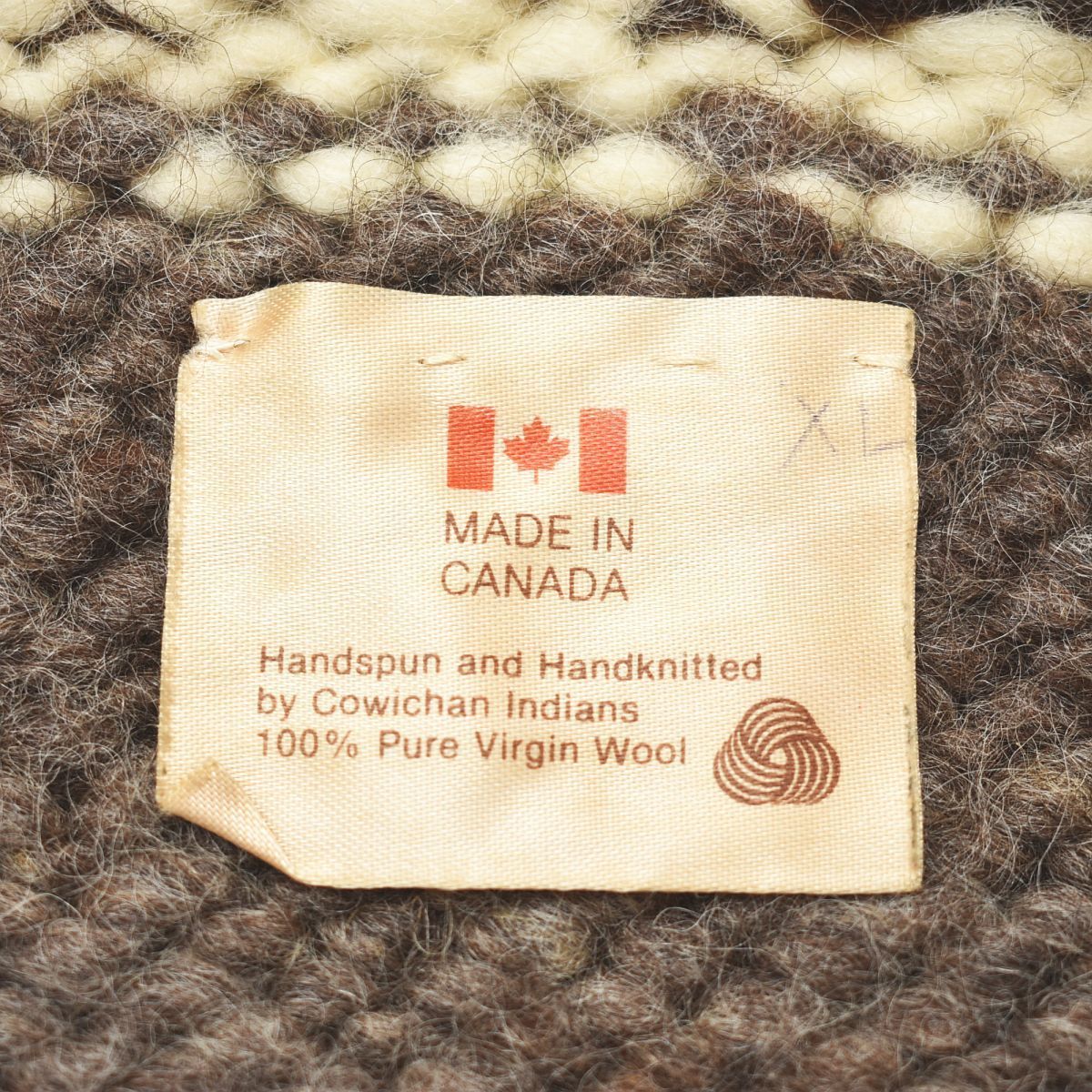 90s ヴィンテージ カナダ製 ピュア ヴァージン ウール カウチン ニット