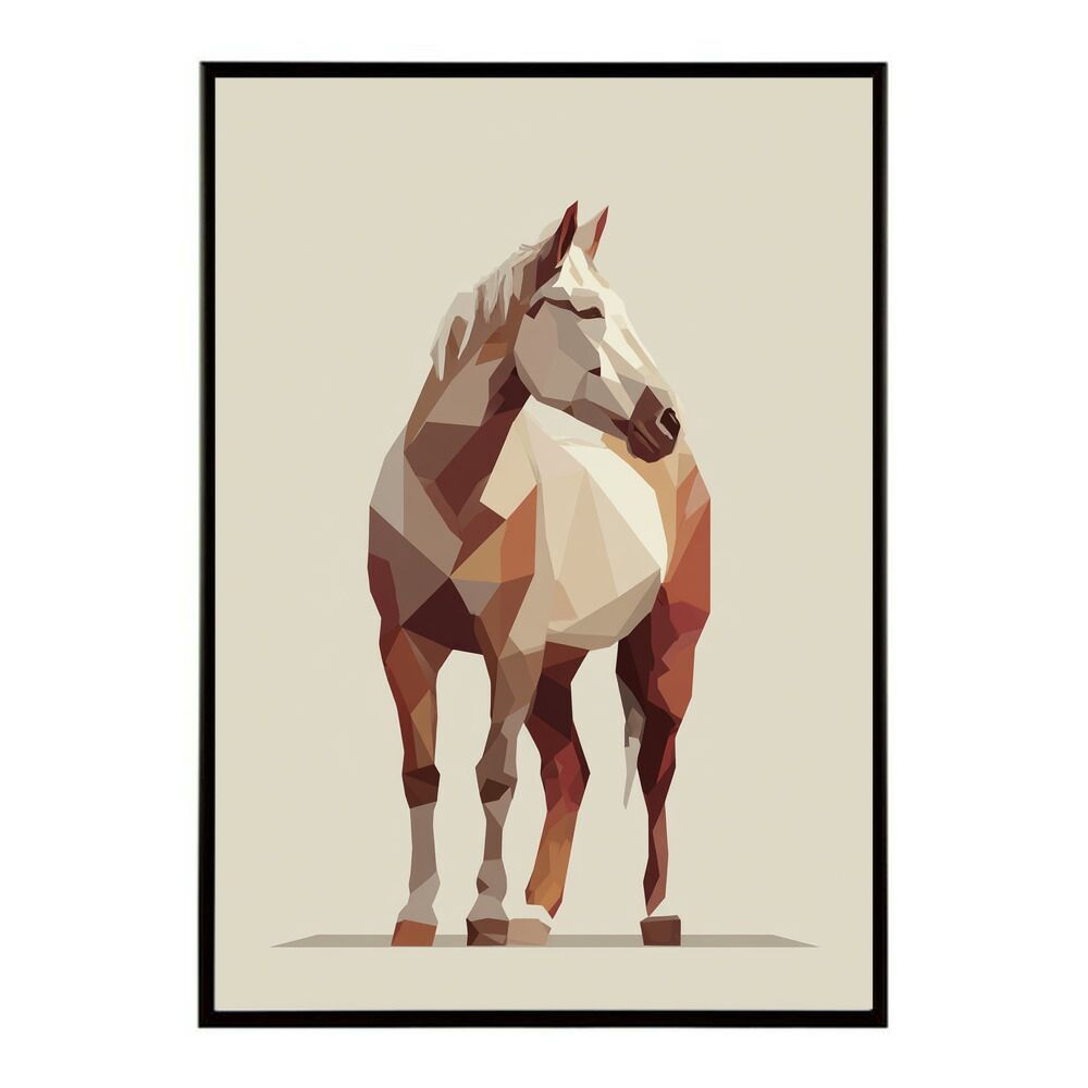 【B2サイズ（約51x73cm）】【lm-poster-7294】【フレーム付き】馬 ホース 絵 絵画 写真 動物 アニマル 北欧 ポップ アート 手書き 安い ポスター インテリア おしゃれ プリントポスター フォト イラスト