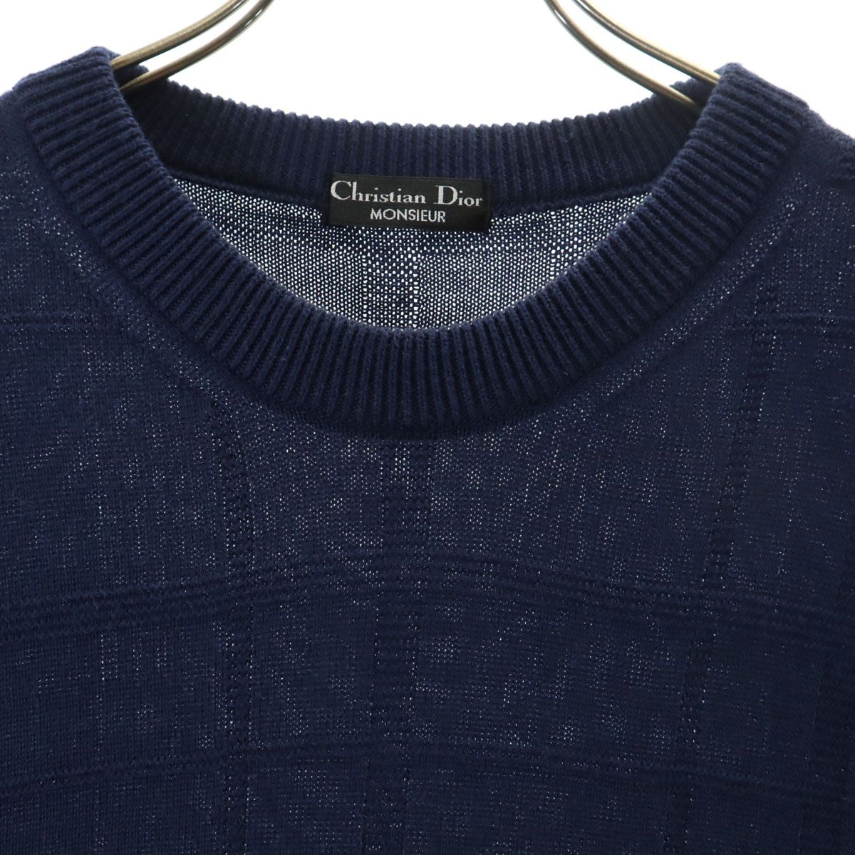ディオール　ネイビー ロゴ入り セーター M 古着 Christian Dior MONSIEUR クリスチャンディオール ムッシュ 90s