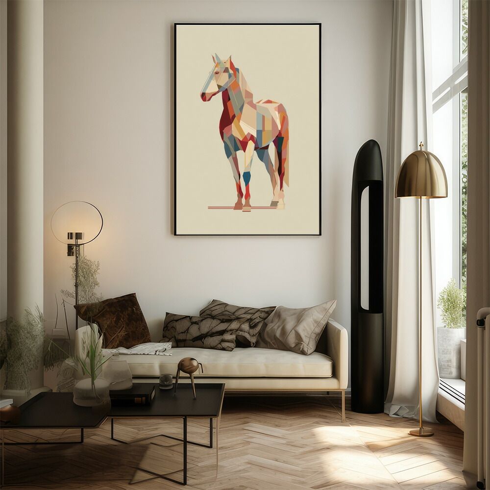 B2サイズ（約51x73cm）】【lm-poster-7461】【フレーム付き】馬 ホース