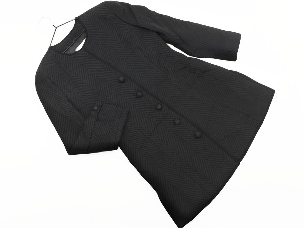 jun ashida ジュン アシダ コート イタリア 新品タグ付き シルク JUN ASHIDA ジュンアシダ シルク混 ノーカラー コート size9/黒