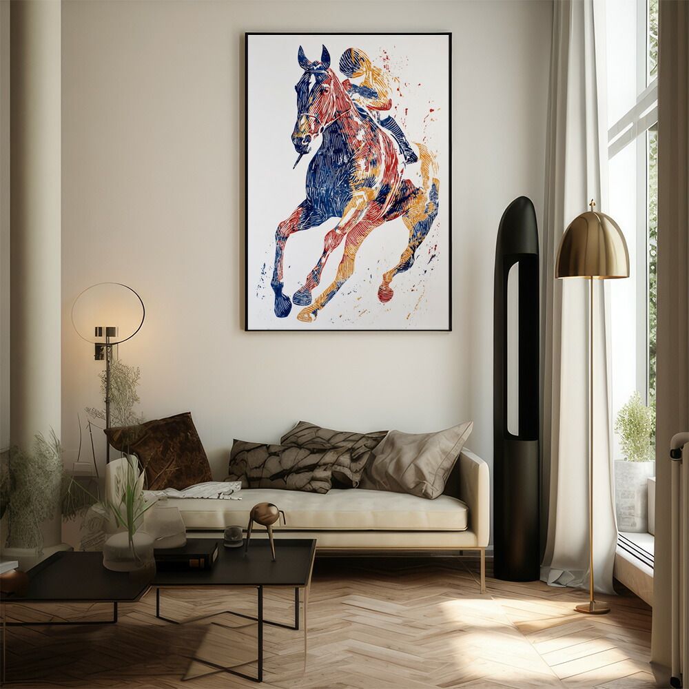 A0サイズ（約84x119cm）】【lm-poster-7352】【フレーム付き】馬