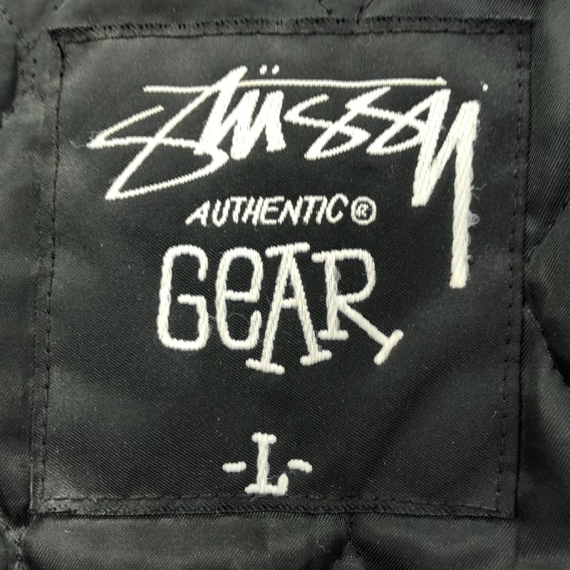 中古】STUSSY 25周年 スタジャン USA製 サイズL グレー/ホワイト