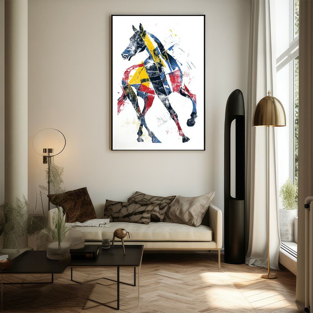 A1サイズ（約59x84cm）】【lm-poster-7365】【フレーム付き】馬 ホース