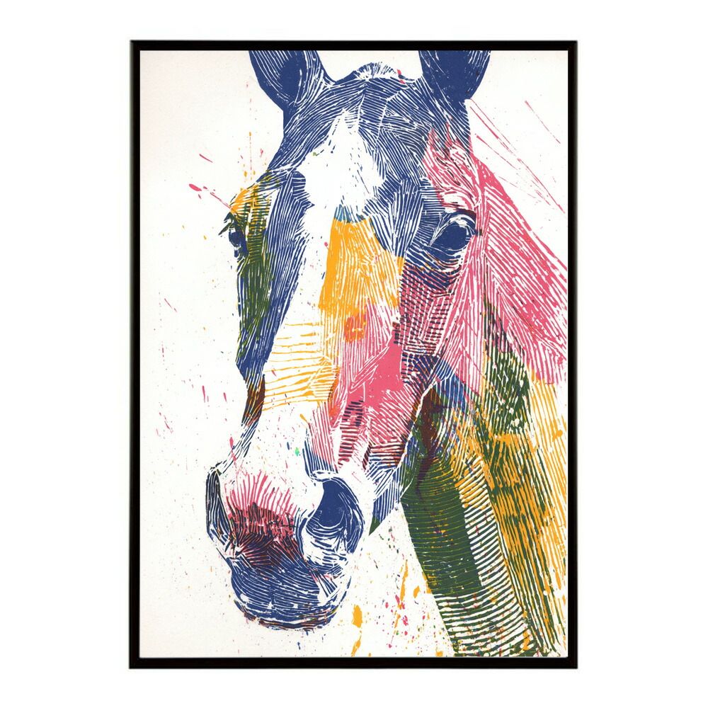 A1サイズ（約59x84cm）】【lm-poster-7757】【フレーム付き】馬 ホース