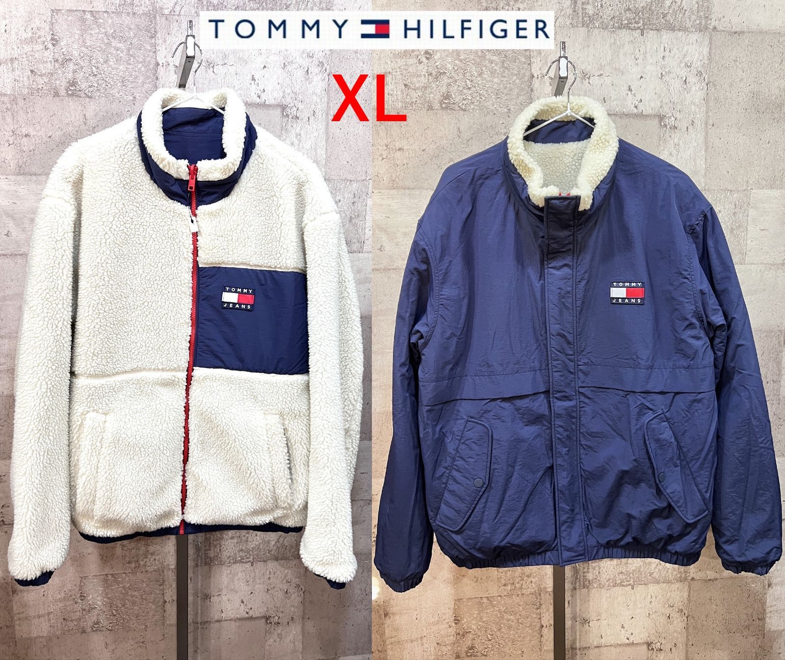 TOMMY JEANS リバーシブル シェルパジャケット シェルパジャケット 
