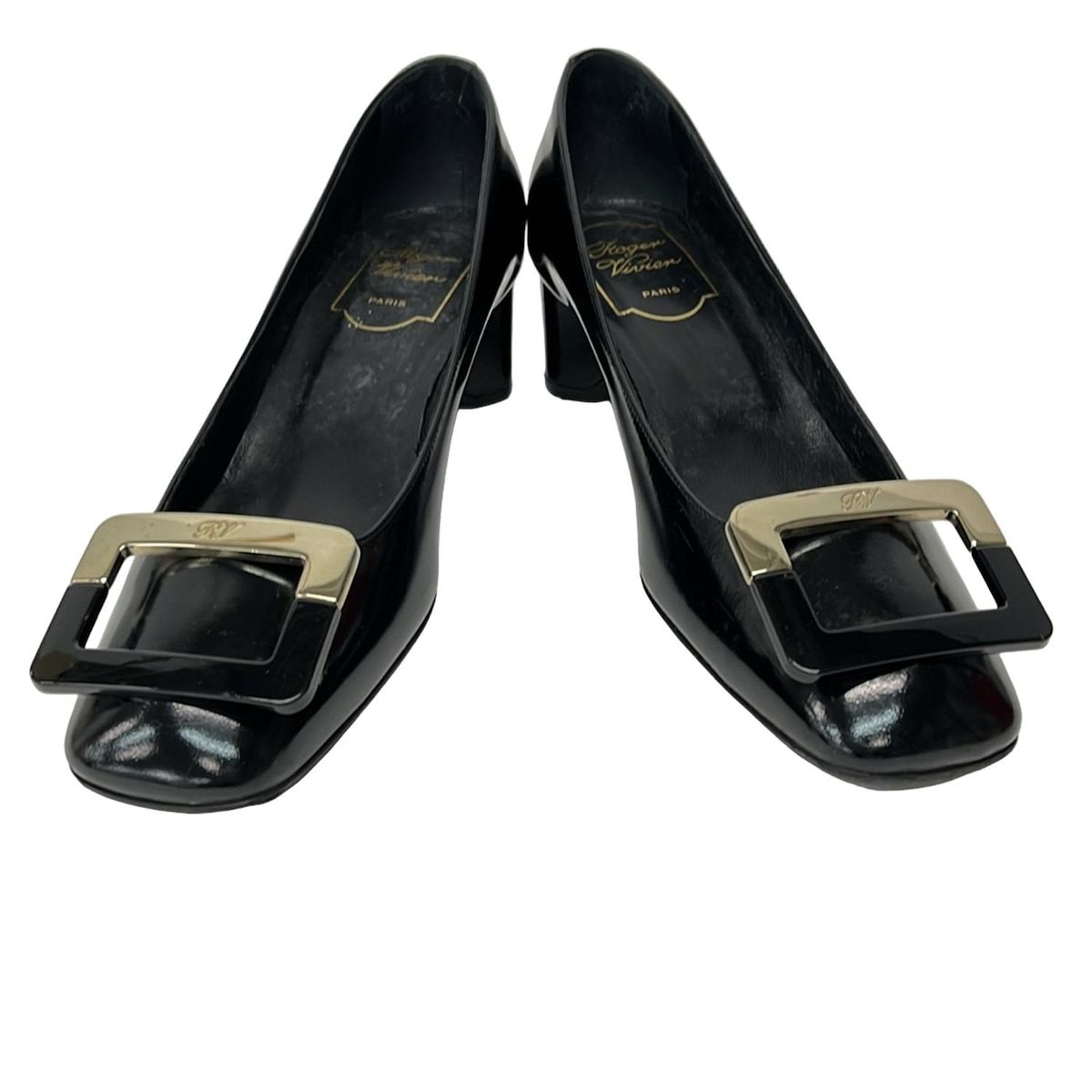 ロジェヴィヴィエ レザー ヒールシューズ パンプス ブラック 36 RogerVivier(ロジェヴィヴィエ) パンプス 36 1/2 レディース - 黒