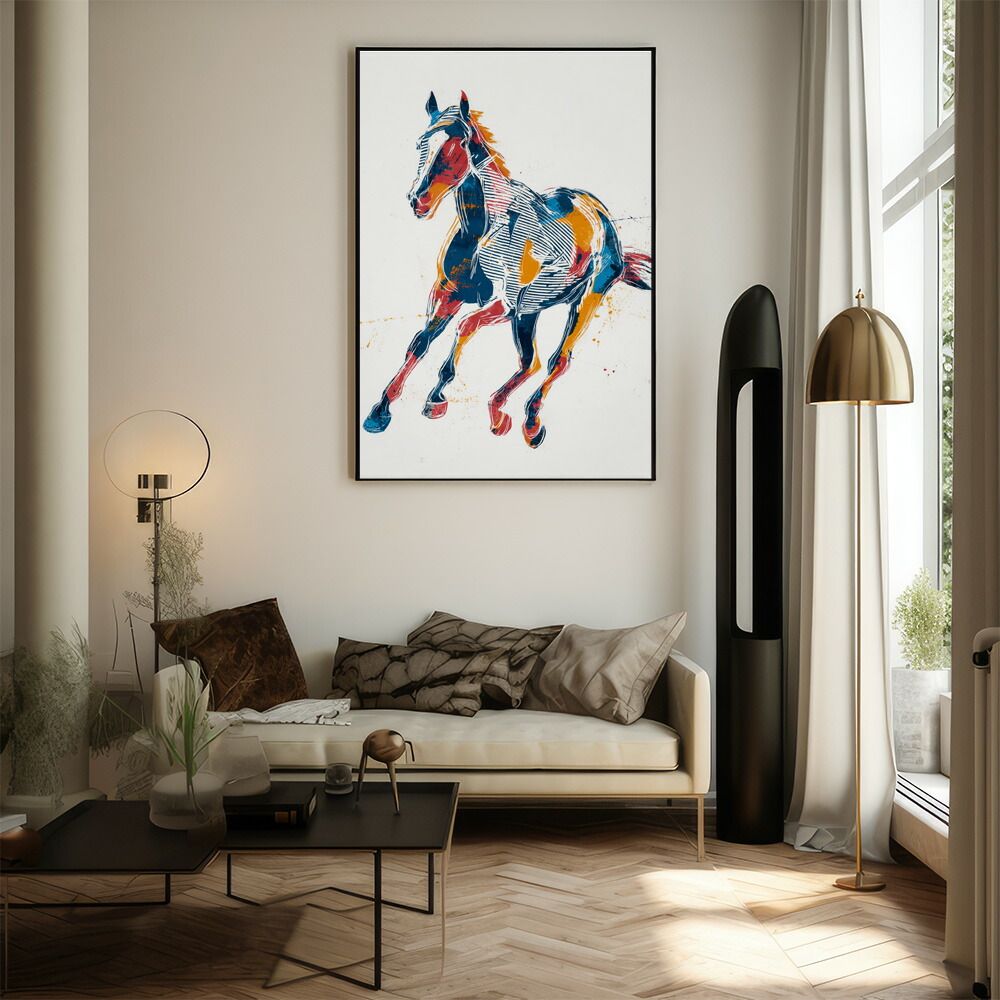 B1サイズ（約73x103cm）】【lm-poster-7382】【フレーム付き】馬 