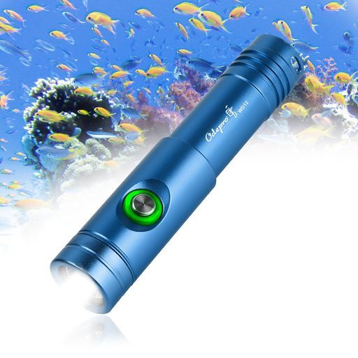 OdeproWD12最大1050ルーメンダイビングライトIP68水中ライトダイバーライトダイビング用懐中電灯LEDナイトダイビング(青)