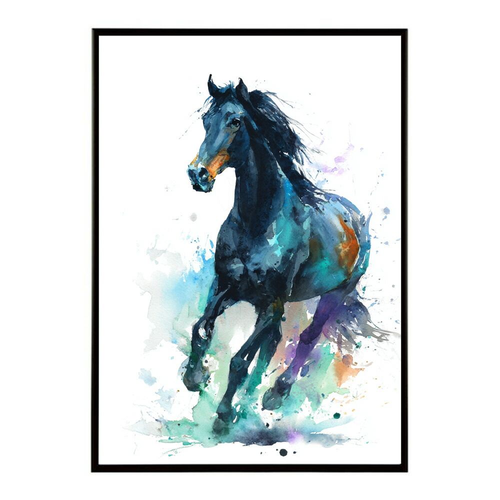 A1サイズ（約59x84cm）】【lm-poster-7394】【フレーム付き】馬 ホース
