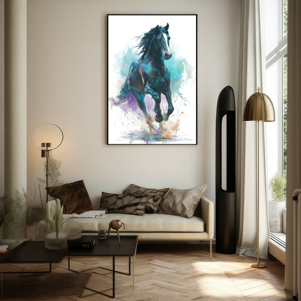 A1サイズ（約59x84cm）】【lm-poster-7612】【フレーム付き】馬 ホース
