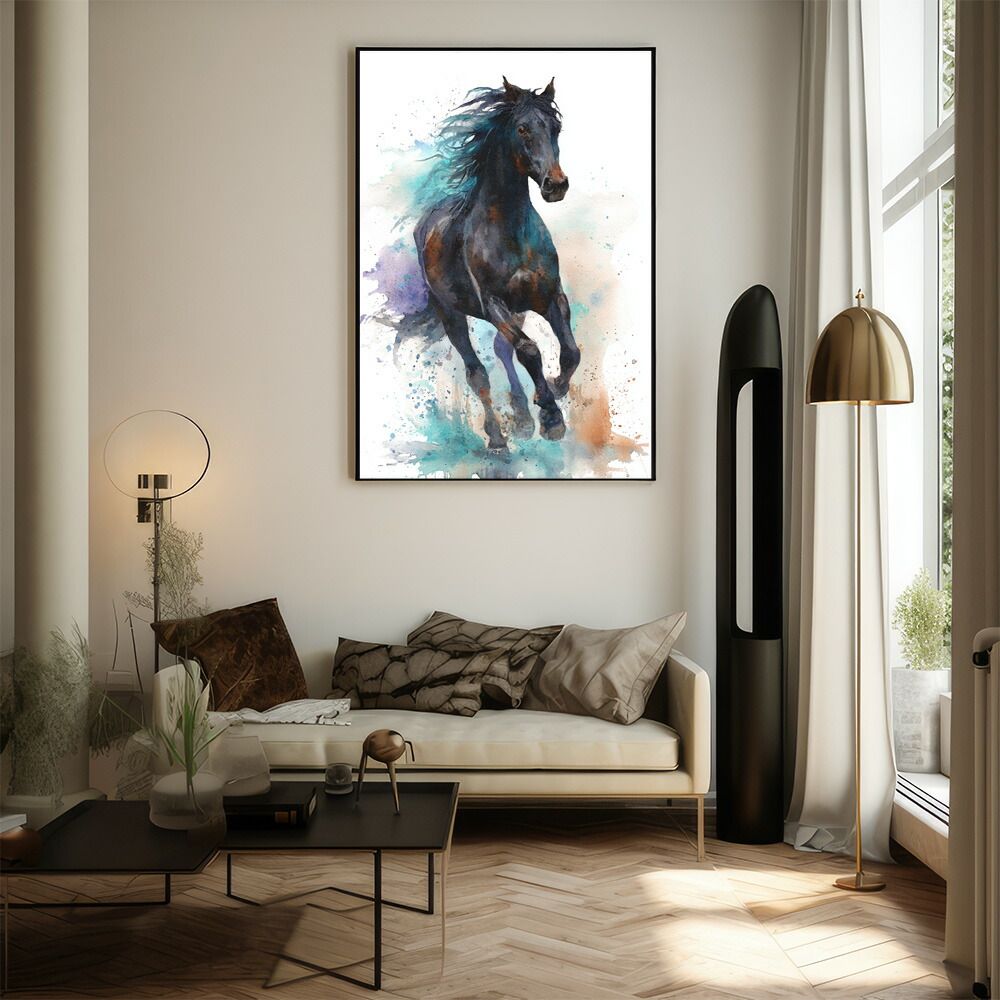 【A0サイズ（約84x119cm）】【lm-poster-5562】【フレーム付き】アートポスター ゴートスカル ヤギ 頭骨 モノトーン 骸骨 デザイン 壁掛け イラスト