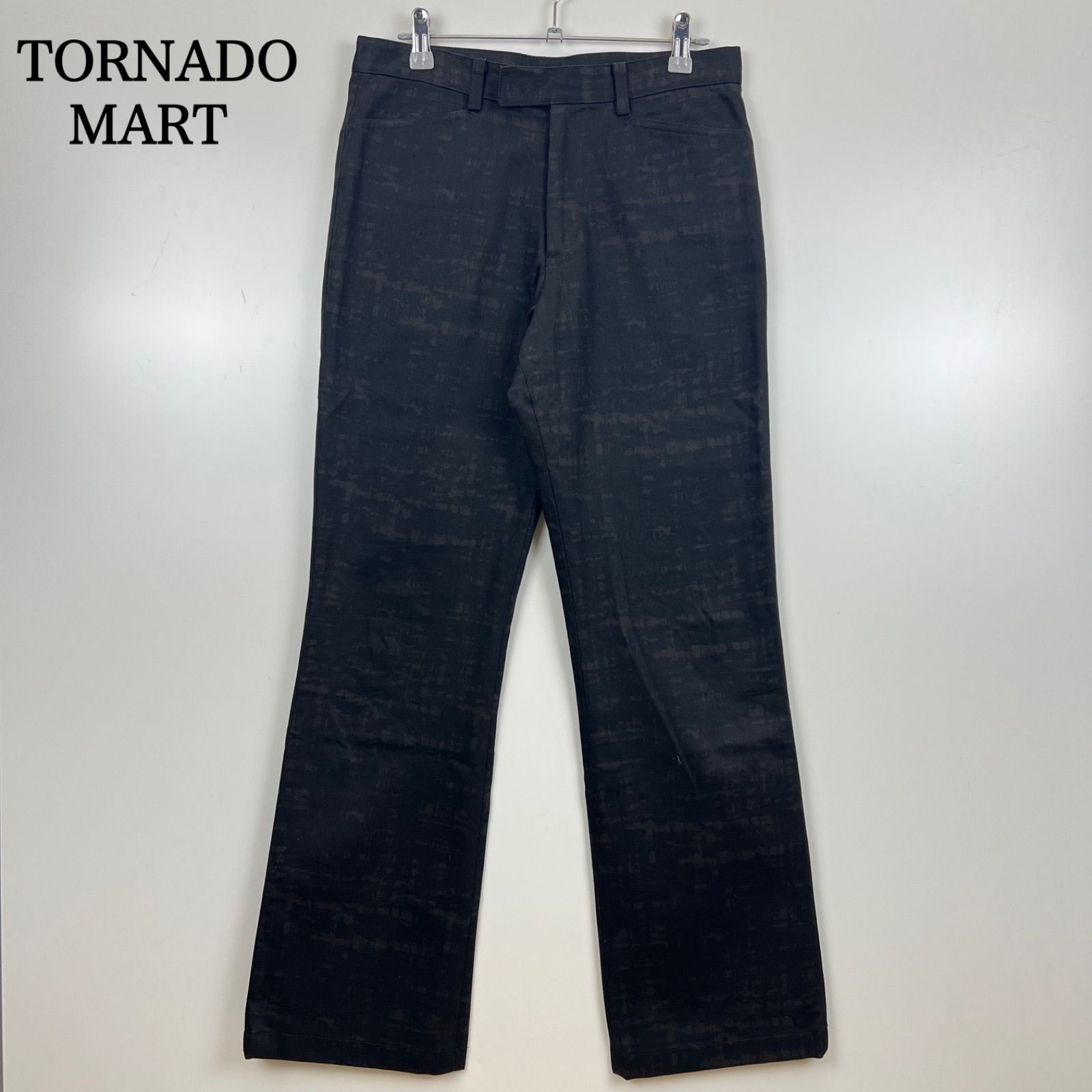TORNADO MART 00s y2k archive black camo boots cut pants M TP-0621