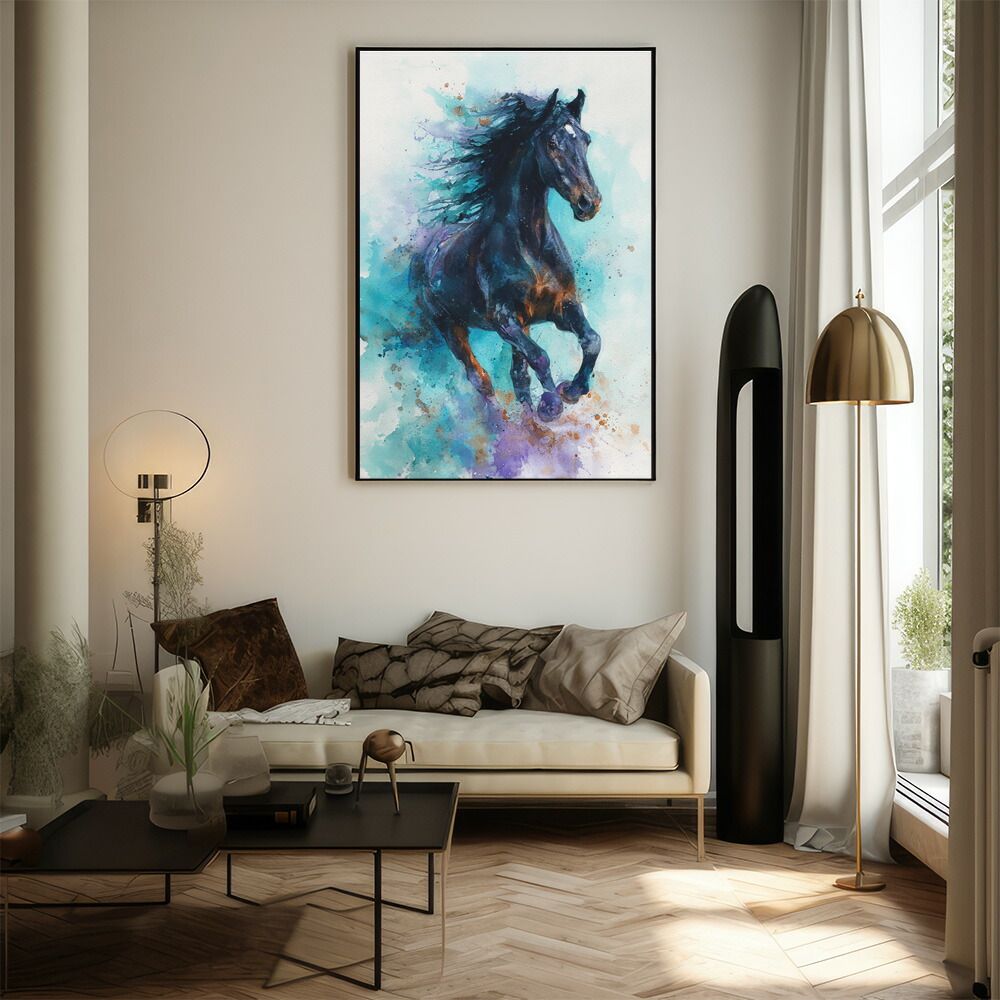 A1サイズ（約59x84cm）】【lm-poster-7757】【フレーム付き】馬 ホース