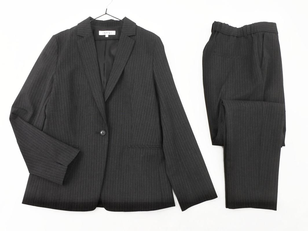 美品✨ インディヴィ パンツ スーツ セットアップ ストライプ INDIVI インディヴィ ストライプ セットアップ ジャケット パンツ