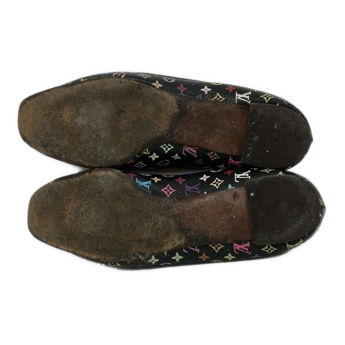美品　LOUIS VUITTON ブラック フラットシューズ　37 LOUIS VUITTON(ルイヴィトン) フラットシューズ 37 レディース - 黒