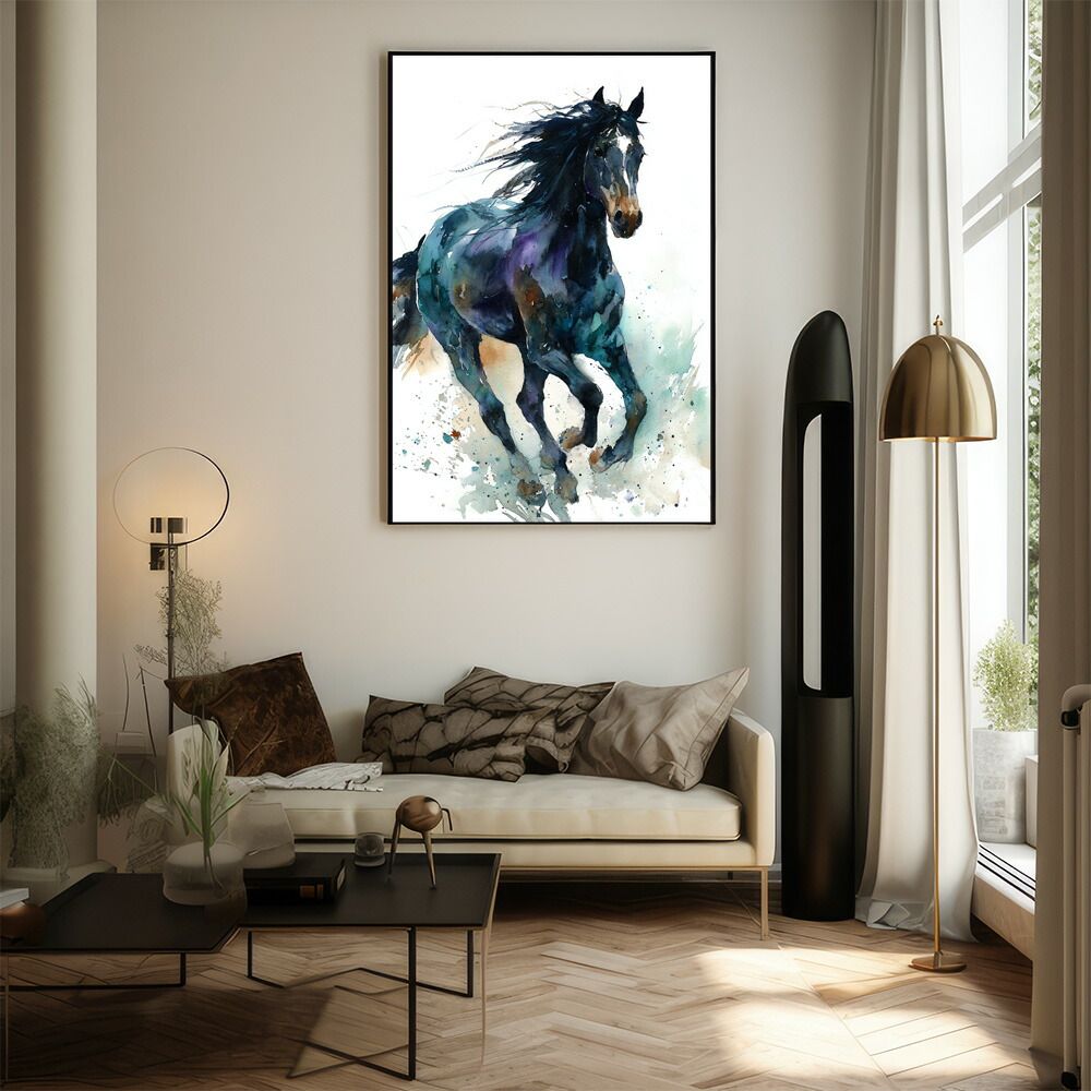 A0サイズ（約84x119cm）】【lm-poster-7453】【フレーム付き】馬