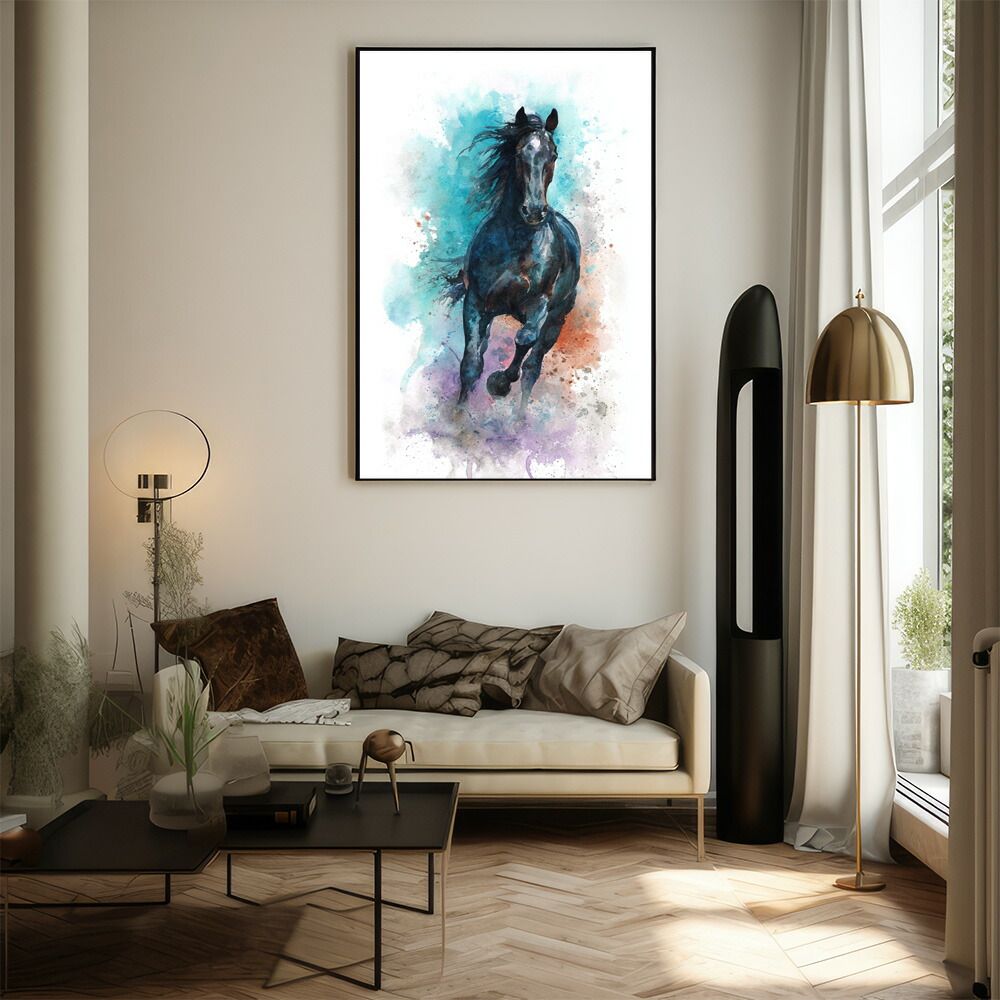 A1サイズ（約59x84cm）】【lm-poster-7454】【フレーム付き】馬 ホース