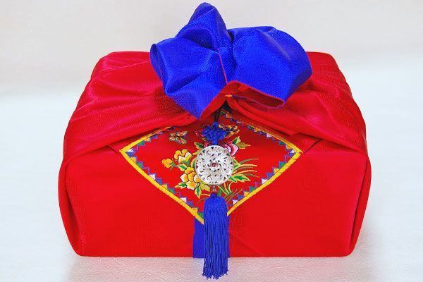 韓国婚礼風呂敷R赤×青110cm角　(両面使い可能)■furoshiki-r-29-s【風呂敷】【贈答品】【おしゃれ】