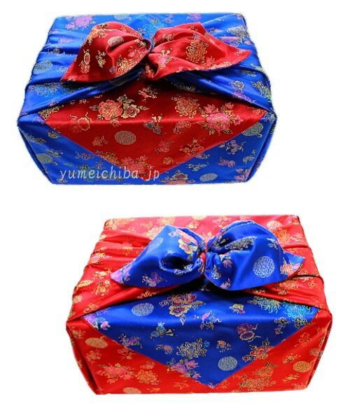 韓国風呂敷R青×赤 110cm角(両面使い可能)■furoshiki-r-25-s【風呂敷】【贈答品】【おしゃれ】