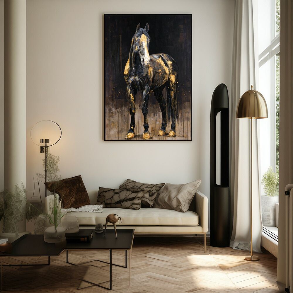 B3サイズ（約36x51cm）】【lm-poster-7512】【フレーム付き】馬 ホース