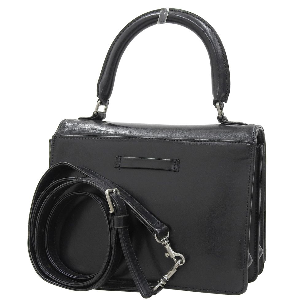 【レア】 ジャンポールゴルチエ　レザー ハンドバッグ メタルプレート 90s 黒 レア】 ジャンポールゴルチエ レザー ハンドバッグ メタルプレート 90s