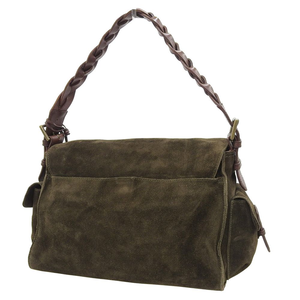 美品 ラルフローレン RALPH LAUREN スエードレザー 編み込み 肩掛け