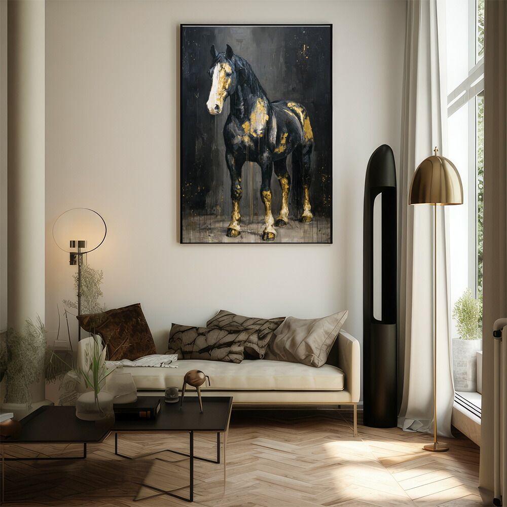 A1サイズ（約59x84cm）】【lm-poster-7540】【フレーム付き】馬 ホース