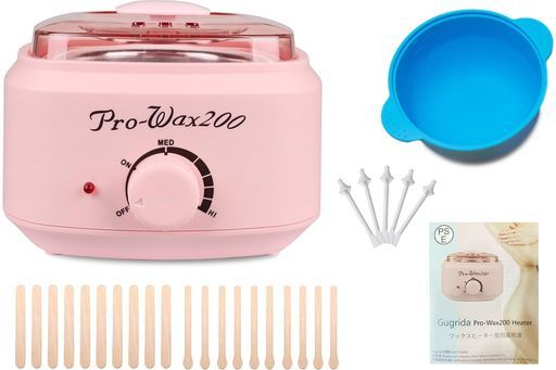 ブラジリアンワックス脱毛GugridaPRO-WAXバージョンアップ版ワックスヒーターセットGugrida日本語説明書が付いていますワックスウォーマー脱毛機脱毛セット(ピンク色)