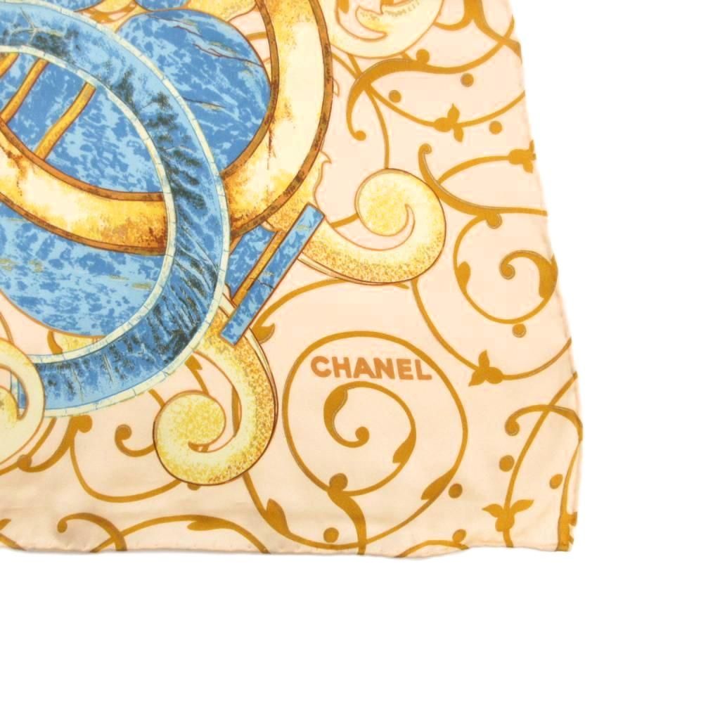 シャネル CHANEL スカーフ 大判 ココマーク ひまわり ブドウ ピンク