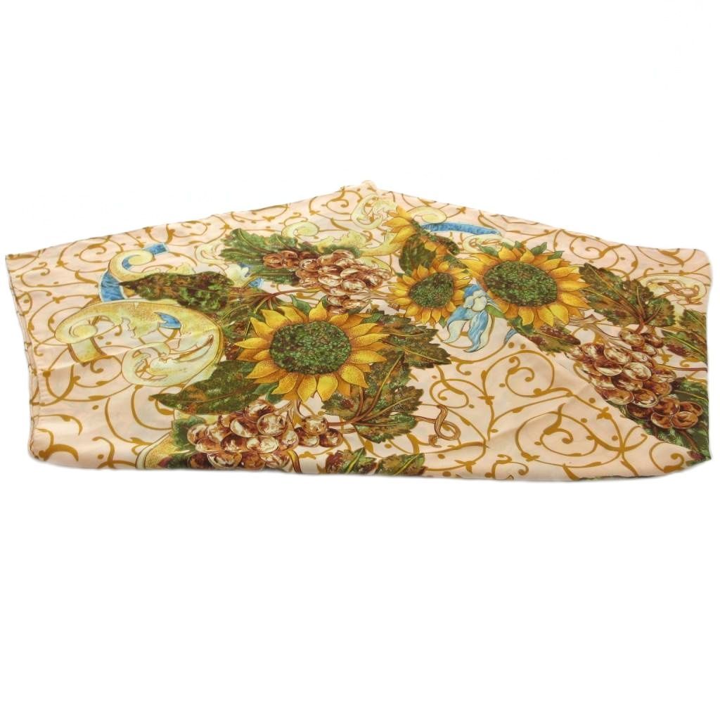 シャネル CHANEL スカーフ 大判 ココマーク ひまわり ブドウ ピンク