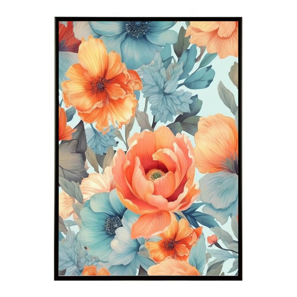 【A4サイズ（約21x30cm）】【lm-poster-761】【フレーム付き】花柄 ポスター 北欧 インテリア フラワーアート 壁掛け おしゃれ アートプリント モダン 雑貨 リビング 玄関 寝室 カフェ風 インテリア おしゃれ フォト  特大 大きい