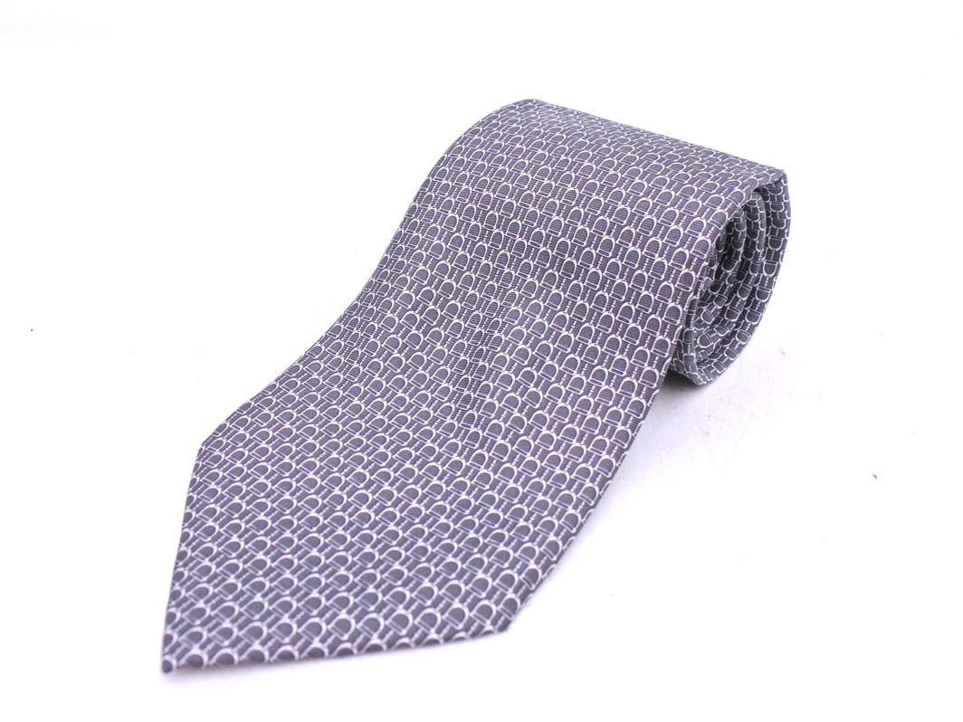 GUCCI グッチ シルク100% 総柄 ネクタイ グレー □□ メンズ - メルカリ