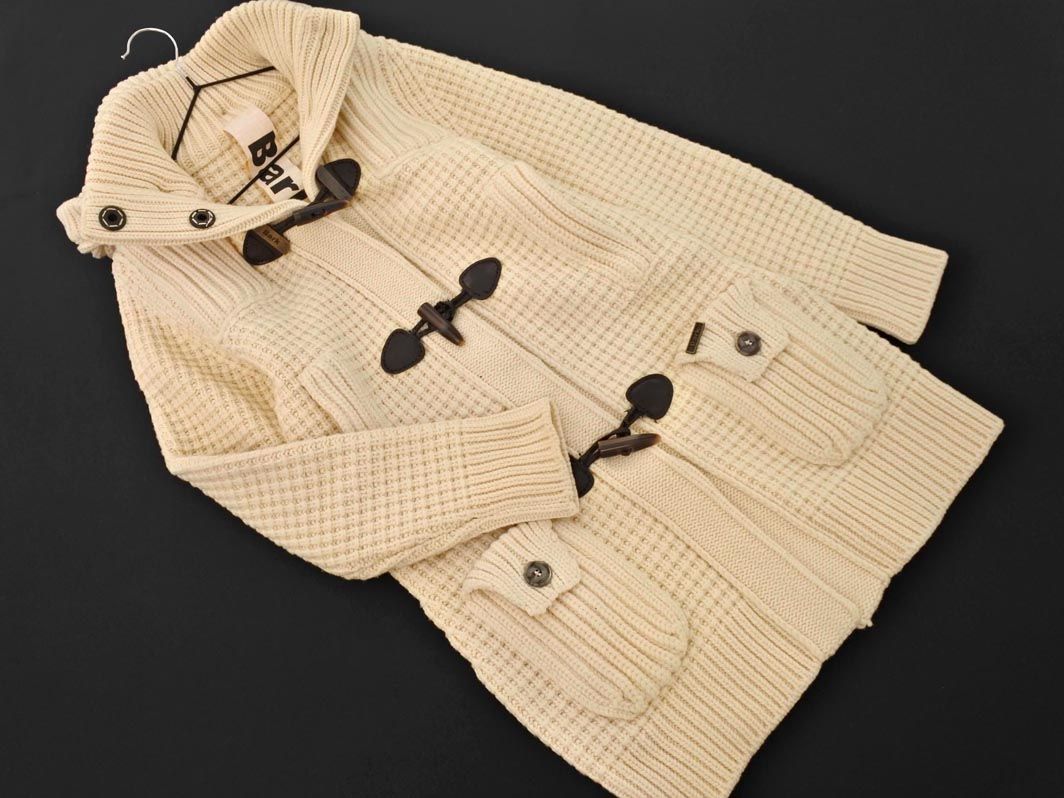 Bark 　ニット　　ニットダッフル　バーク　ホワイト Bark バーク ウール混 ニット ダッフル コート sizeS/オフホワイト