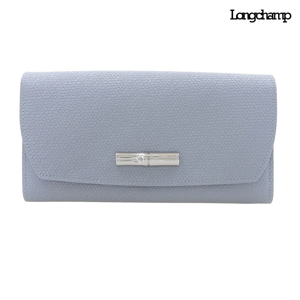 【新品・付属品】ロンシャン 折り財布 二つ折り ロゾ レザー コンパクト ブルー 箱付未使用 ロンシャン Longchamp 現行販売商品 L3044 871 ロゾ レザー