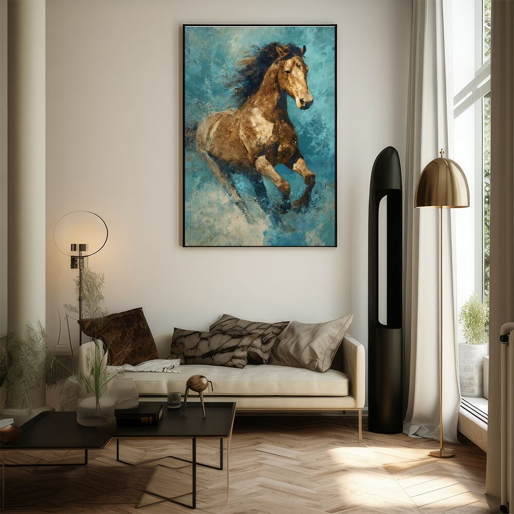 A1サイズ（約59x84cm）】【lm-poster-7642】【フレーム付き】馬 ホース