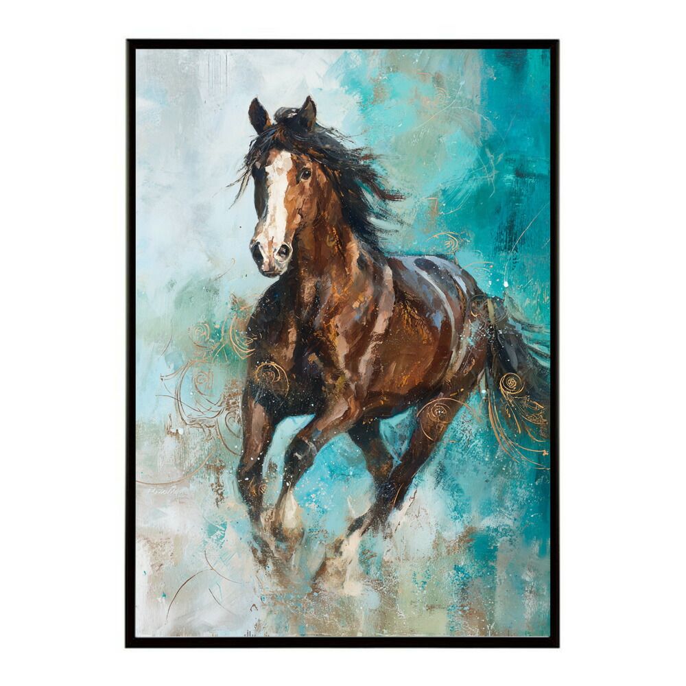 A1サイズ（約59x84cm）】【lm-poster-7645】【フレーム付き】馬 ホース