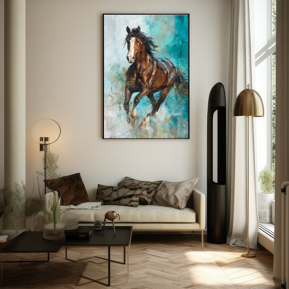 A1サイズ（約59x84cm）】【lm-poster-7645】【フレーム付き】馬 ホース