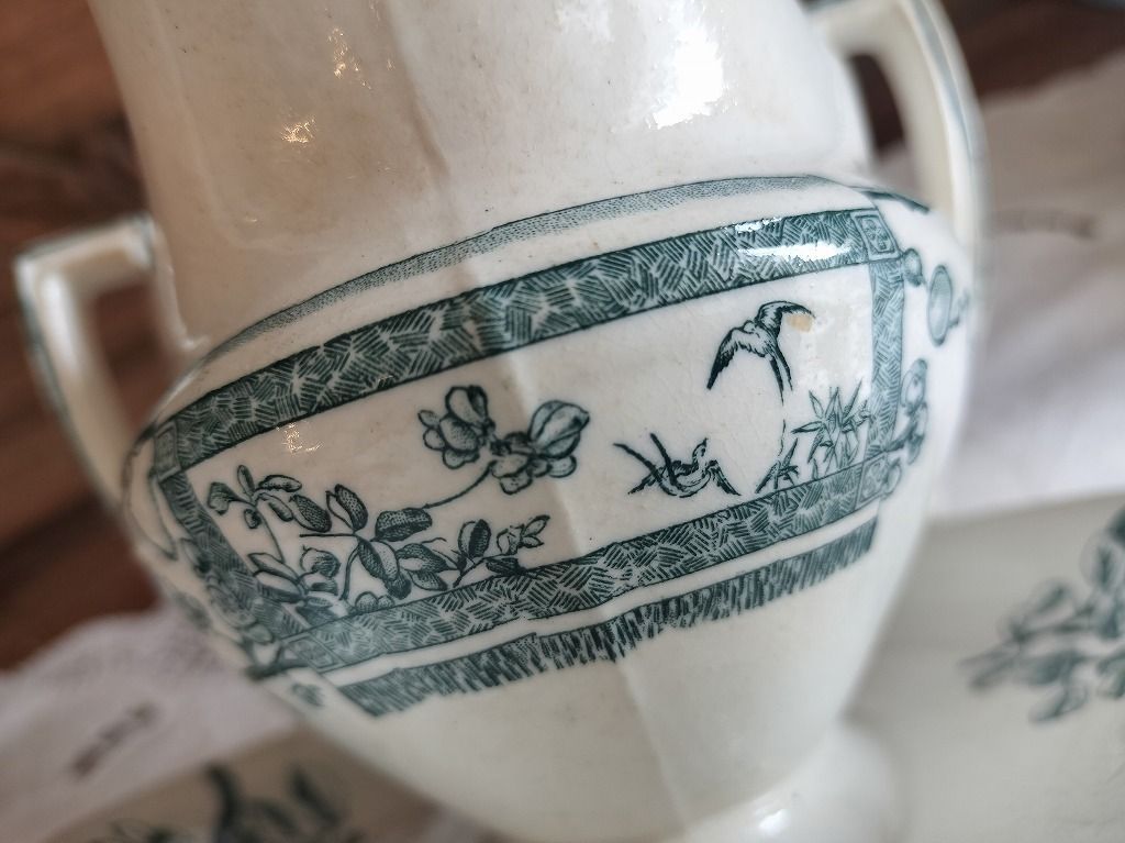 フランス アンティーク Choisy Le Rois 陶器 絵つき ソーシエール 美品
