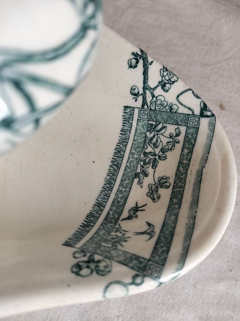 フランス アンティーク Choisy Le Rois 陶器 絵つき ソーシエール 美品