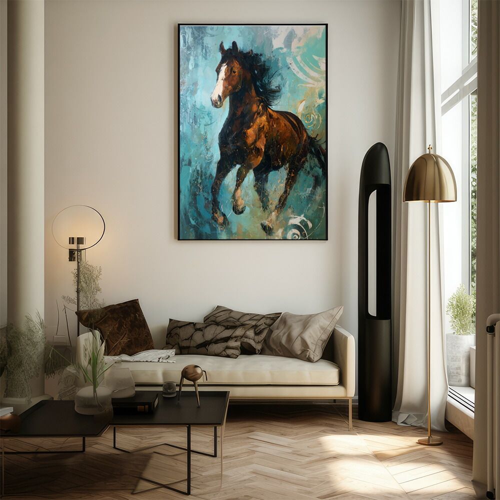 【A4サイズ（約21x30cm）】【lm-poster-7659】【フレーム付き】馬 ホース 絵 絵画 写真 動物 アニマル 北欧 ポップ アート 手書き 安い ポスター  インテリア おしゃれ  プリントポスター フォト イ 馬 ホース 絵 絵画 写真 動物 アニマル 北欧 ポップ アート