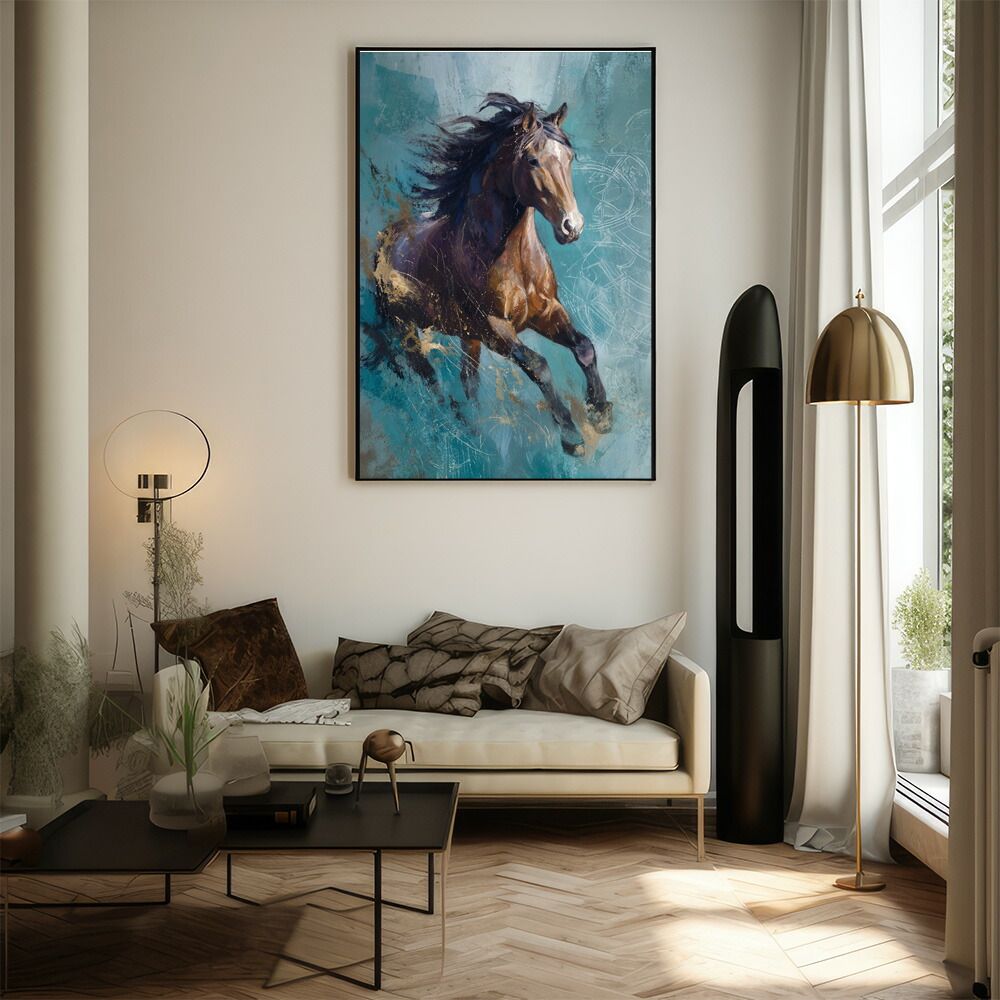 A1サイズ（約59x84cm）】【lm-poster-7668】【フレーム付き】馬 ホース