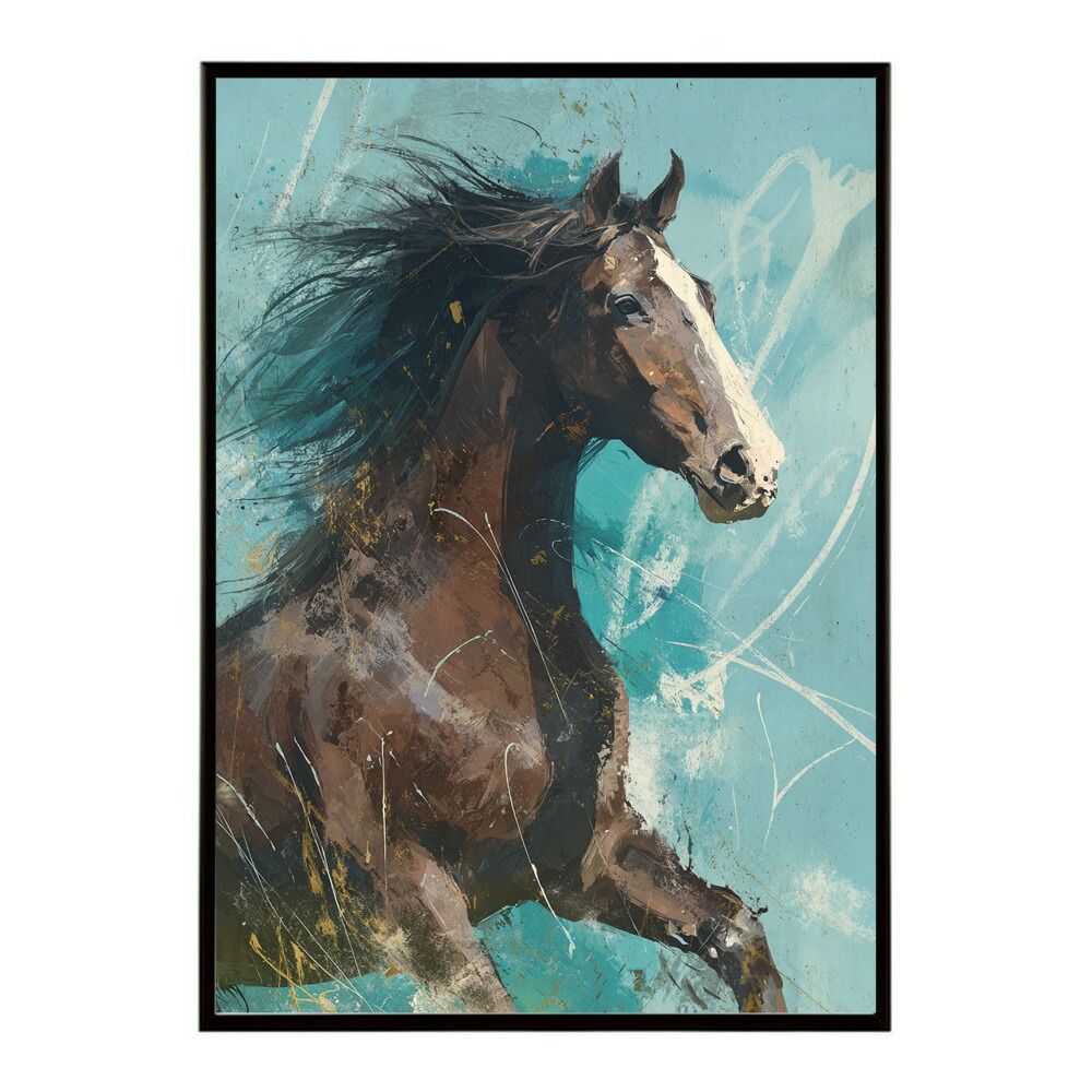 Drool ポスターA0サイズ　馬　草原　特大アートポスター　値下げしました！！ A0サイズ（約84x119cm）】【lm-poster-7677】【フレーム付き】馬